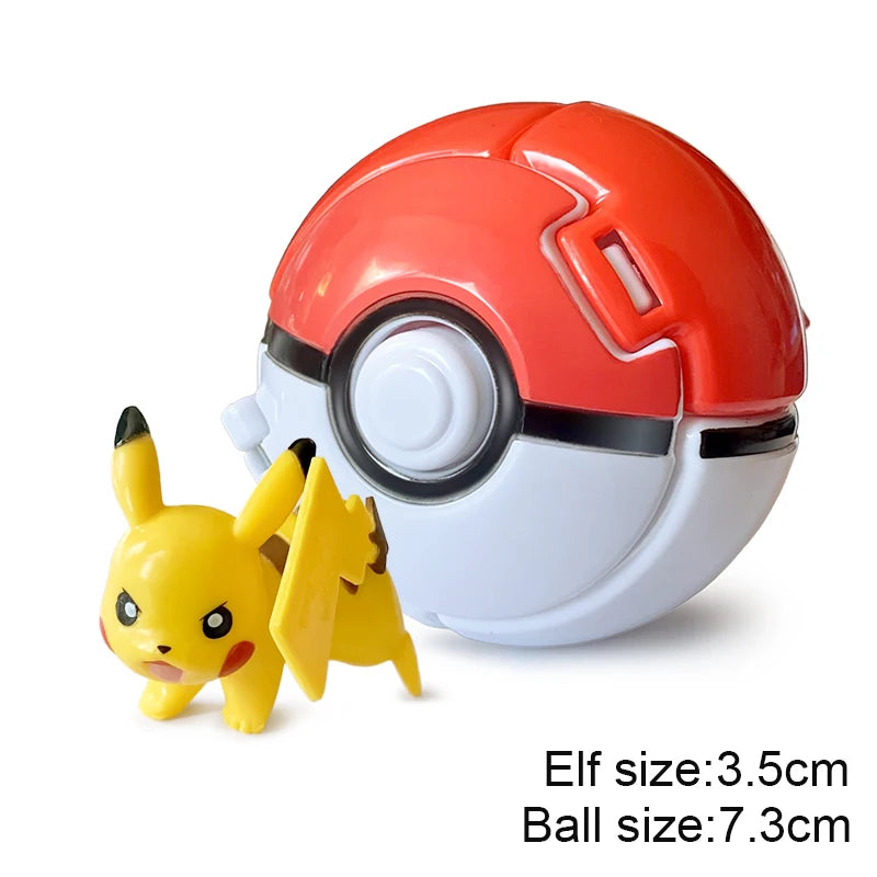 Pokemon Pokeball Anime Figure Pikachu Charizard Psyduck Pocket Monster Elf Ball Kids Toys Action Model Children's Birthday Gifts