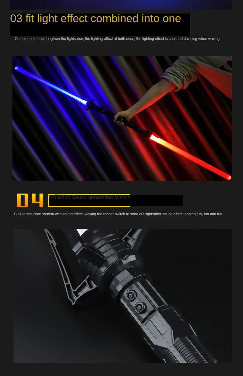 Telescopic Sword 75cm RGB Light Saber 2 In 1 7-Color/1 Color Lightsaber for 3+ Kids Laser Sword Toy Party Glow Swords Coser Toy