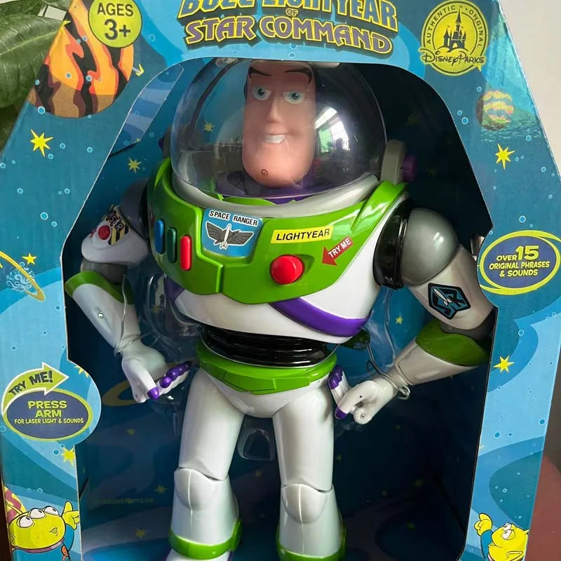 Story 3 4 Talking Woody Jessie Buzz Action Figures Real Cloth Body Doll Model Toys Voice Doll Collection Desk Ornament