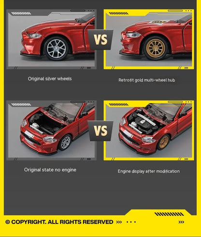 CCA DIY Customizable 1:43 Scale Ford Mustang Alloy Car Model Kit - Unique Racing Car Collectible for Hobbyists & Enthusiasts