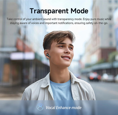 QCY Melobuds N50 ANC Bluetooth 5.4 Wireless Earphones Active Noise Cancellation 6 Mics Clear Call Earbuds Multipoint Connection