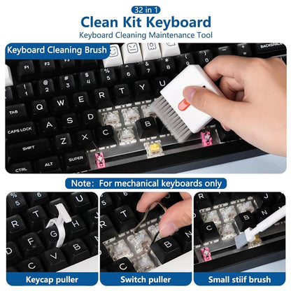 Professional 32-in-1 Electronics Cleaning Tools Set – for iPhone Port, AirPods Case, Bluetooth Earbuds, PC Keyboard, Laptop