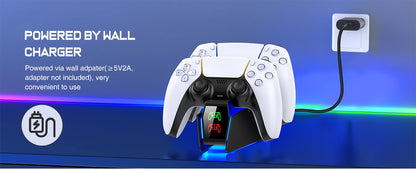 Estação de carregamento do controlador para playstation 5 carregador rápido duplo indicador led suporte carregamento docking station ps5 acessórios