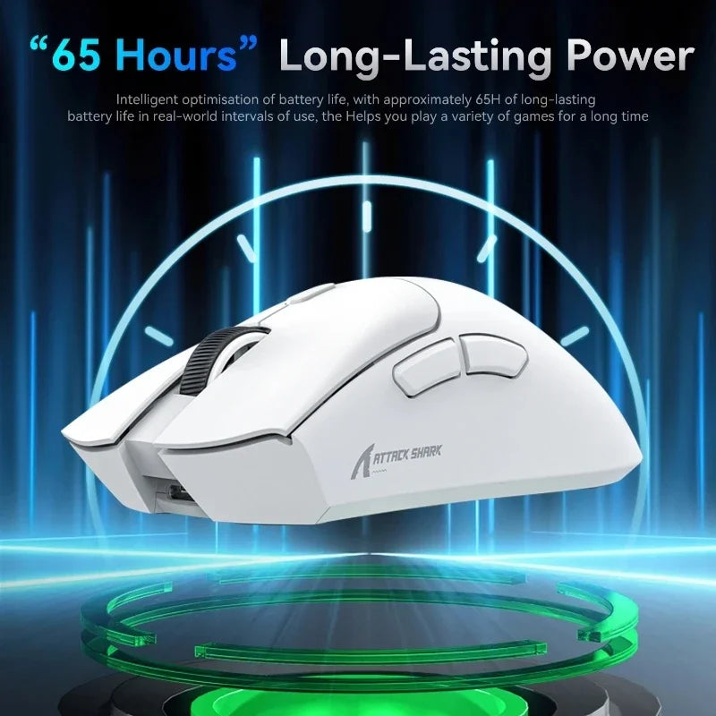 Attack Shark R1 2.4G USB Tri-modeWireless Gaming Mouse Bluetooth Connection 18000DPI 1000Hz Macro Mice For PC