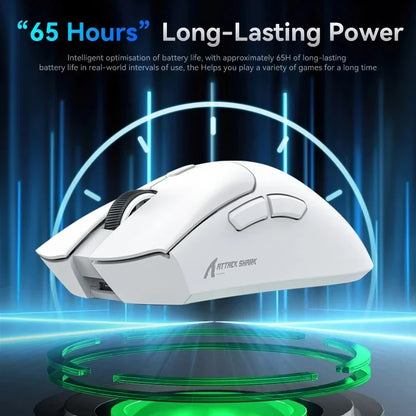 Attack Shark R1 2.4G USB Tri-modeWireless Gaming Mouse Bluetooth Connection 18000DPI 1000Hz Macro Mice For PC
