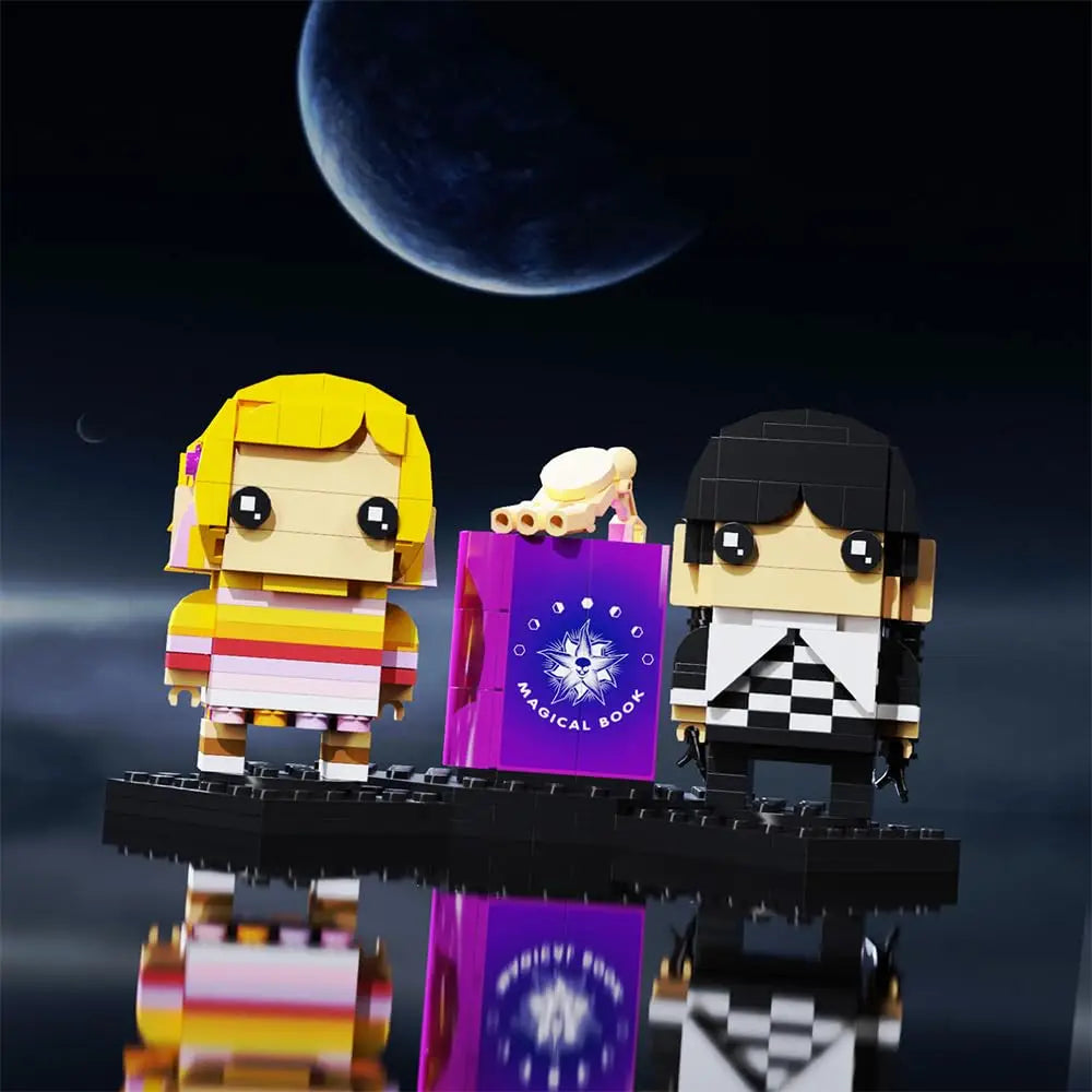 Famous TV Characters Building Blocks Toys, Wednesday and Enid Wolf Girl Model Set, Birthday Gifts for Children, 375 Pieces