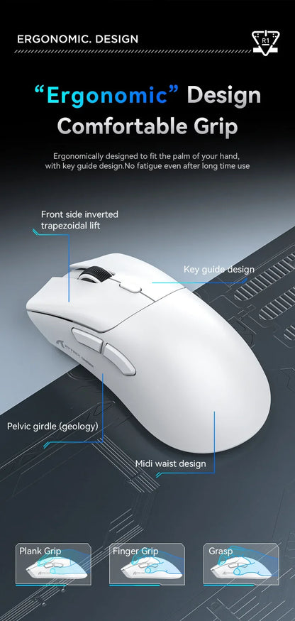 Attack Shark R1 2.4G USB Tri-modeWireless Gaming Mouse Bluetooth Connection 18000DPI 1000Hz Macro Mice For PC