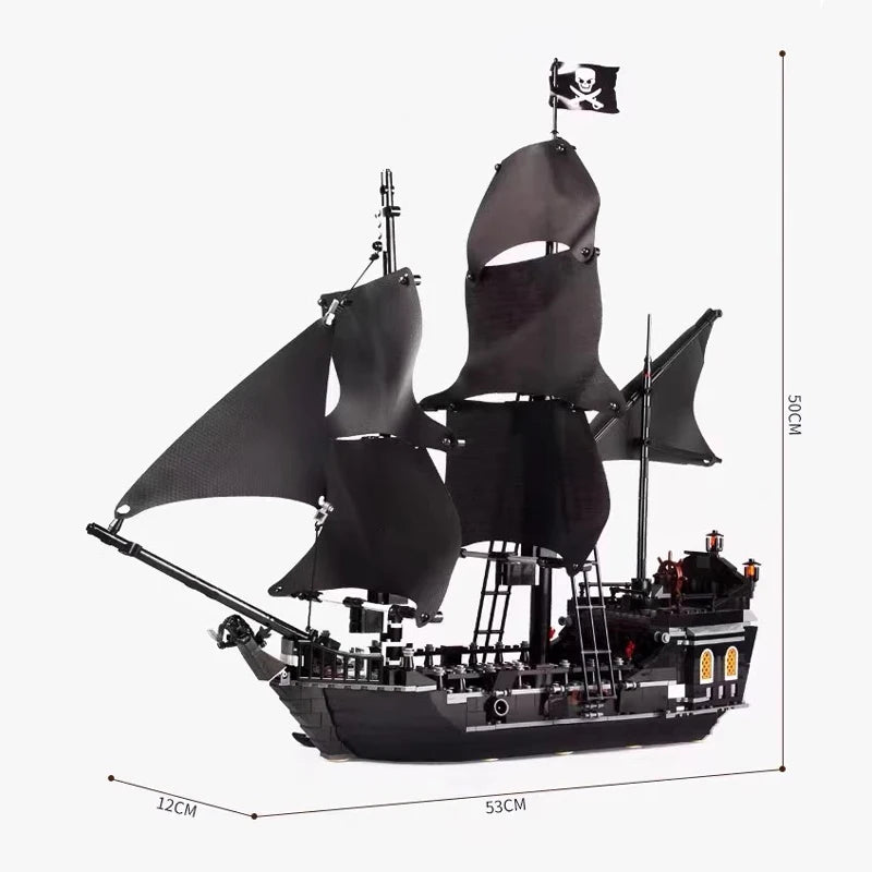 LOTR Ambush Ship Pirates Of Caribbean Reveng Warship Black Pearl Sailboat Building Block Bricks  Assembly Toy Kid Gift