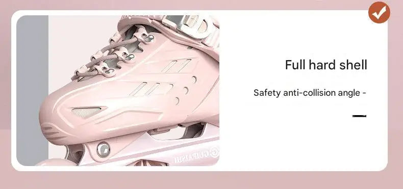 Inline Roller Skates With Helmet, Elbow And Knee Pads Shoe Bag Set Flash 4 Wheels Sneakers For Boys Girls Adjustable Skate Shoes