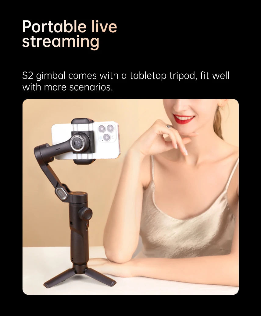 AOCHUAN 3-Axis Handheld Gimbal Stabilizer SmartXE for Smartphone for iPhone Android AI Face Tracking TikTok Vlog