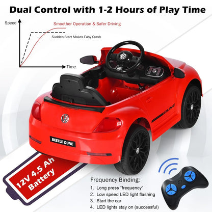 DORTALA Beetle Kids Electric Ride On Car Toddler 12V Battery Vehicle Toy w/Remote
