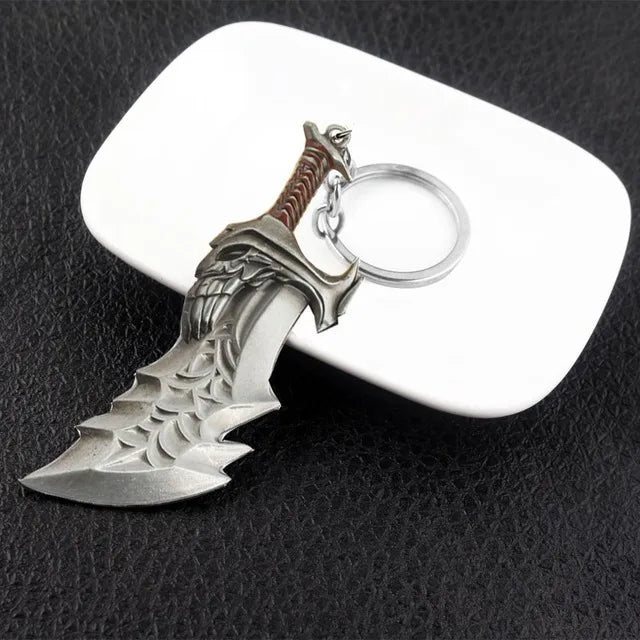 New God of War Ragnarok Keychain Kratos Ares Thor's Hammer Mjolnir Blades of Exile Leviathan Axe Weapon Penant Key Chain Jewelry