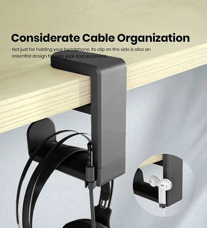 Earphone holder no punching cup holder desktop storage hook holder 360 degree rotating clothes backpack game controller holder