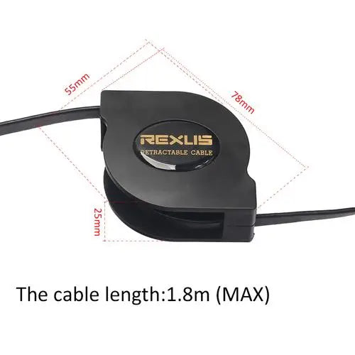 Retractable Pure Cable Version 1.4 HD Support 1080P 3D 1M/1.8M