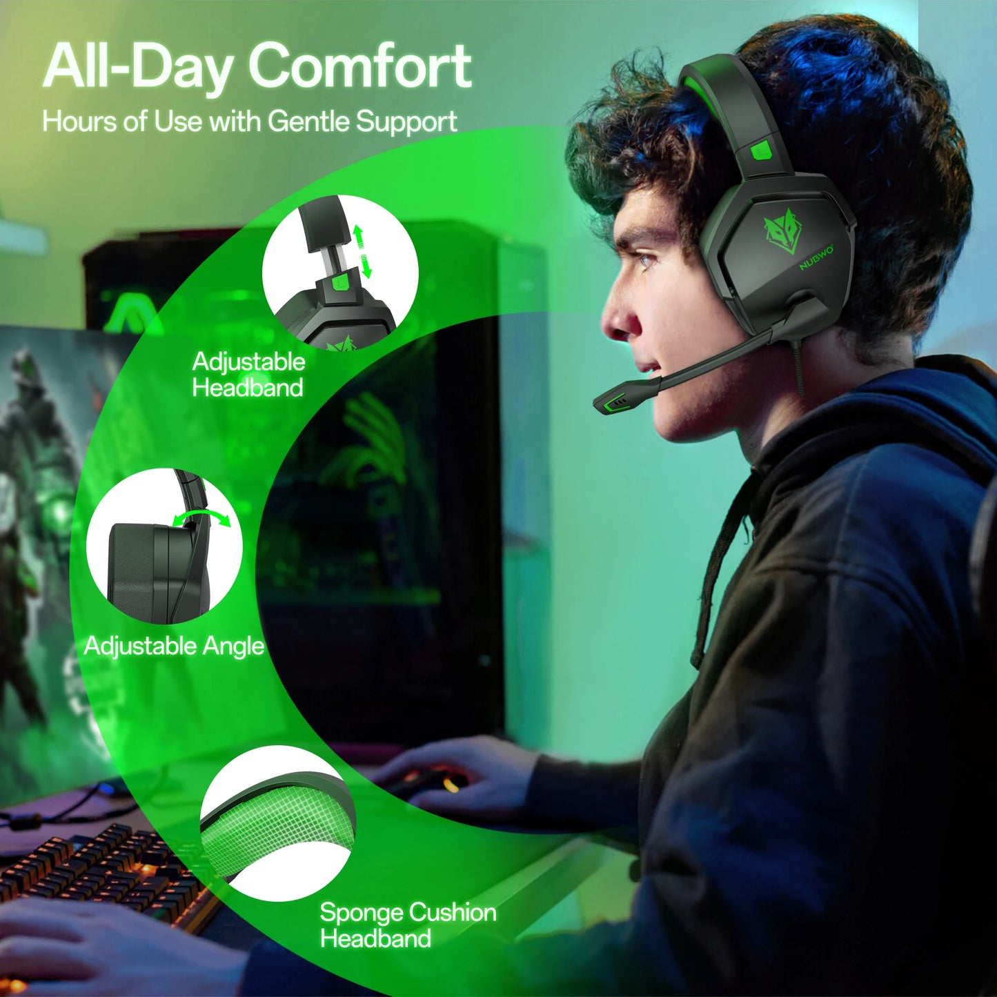 NUBWO N16 Gaming Headset - Immersive Sound & Comfort