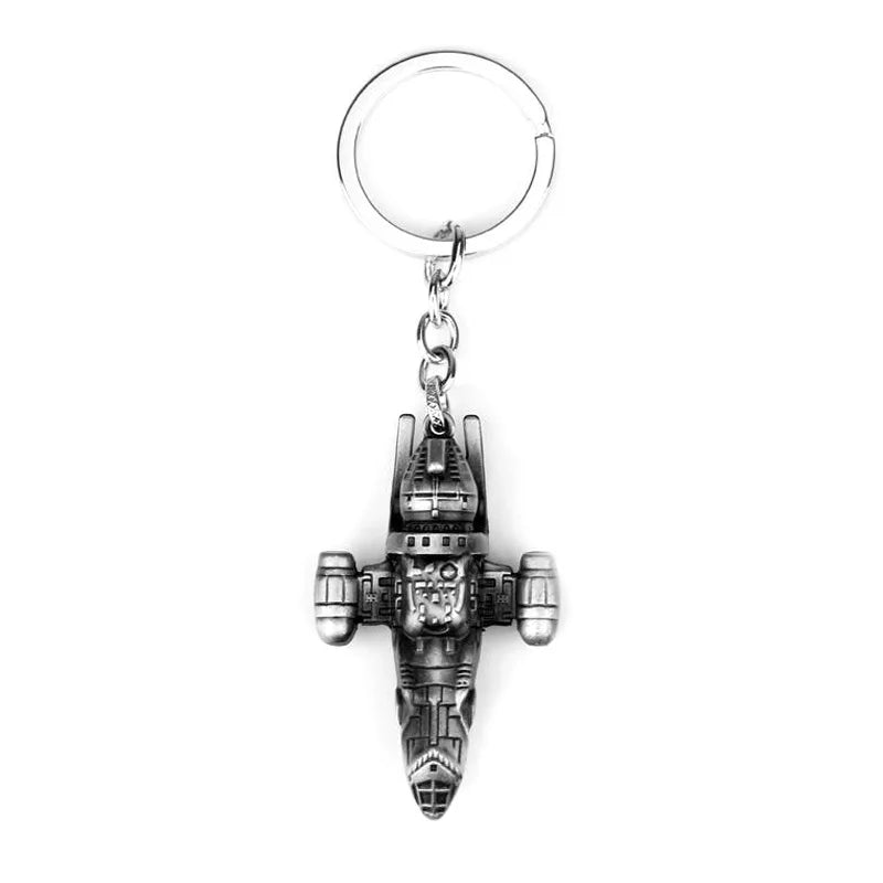 Disney Star Wars Spaceship R2-D2 Keychain The Mandalorian Movie Character Cartoon Animation Pendant Metal Accessories