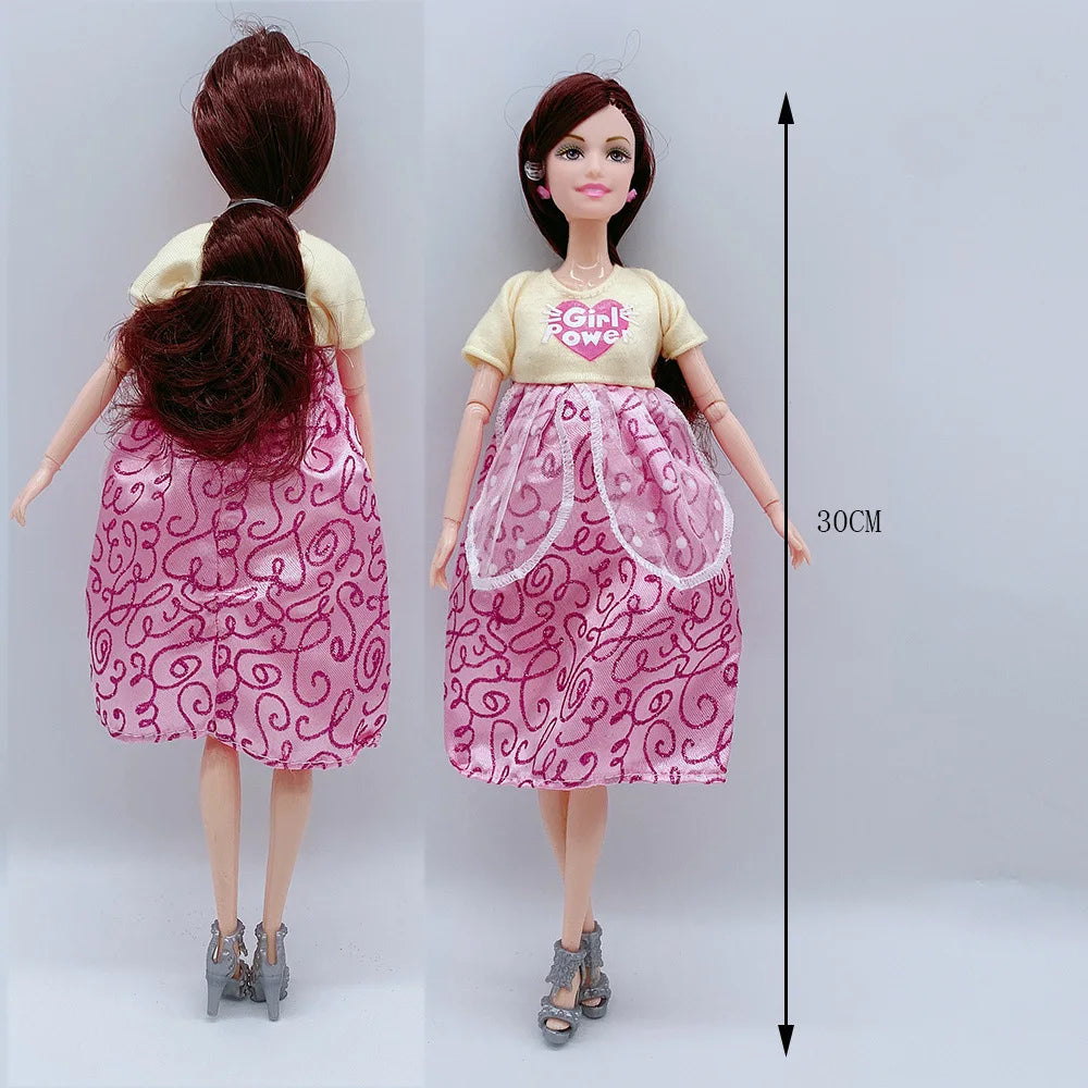 Doll Accessories Baby Dolls Pregnant Mom Father Children Family Set Christmas Birthday Present for Doll Game Toy,No Color Box