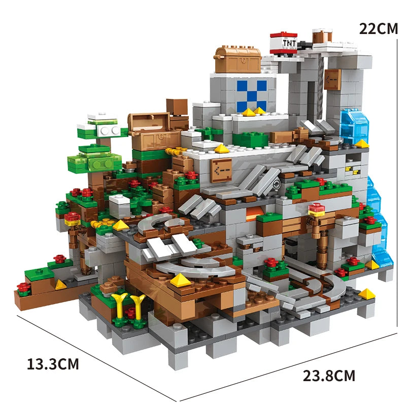 1089pcs My World Building Blocks Set Mechanism Mountain Cave Kids Interactive STEM Educational Toy Creative Gifts for Boys Girls