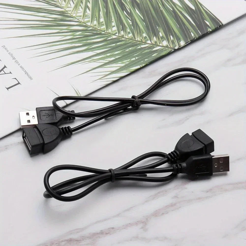 2pcs 3.3ft USB 2.0 A Male to A Female Data Sync Black Charger Extension Cable Cord USB A for PC Laptop Keyboard Extender Cord