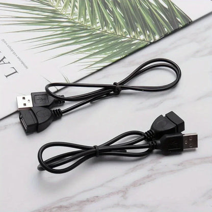 2pcs 3.3ft USB 2.0 A Male to A Female Data Sync Black Charger Extension Cable Cord USB A for PC Laptop Keyboard Extender Cord