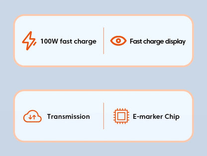 Toocki 100W Type C to Type C Cable PD Fast Charging Charger USB C to USB C Display Cable For Macbook iPad Data Cord Wire