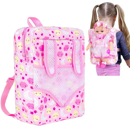 Fashion Newborn Backpack Doll Cute Flower Handbag for Girls Dolls Out Going Carry Bag Christmas Birthday Gift