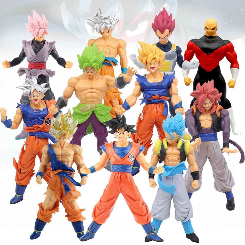 17-18CM Anime Dragon Ball Z Super Saiyan Son Goku Broly Vegeta Anime Action Figure Model Gifts Collectible Figurines for Kids