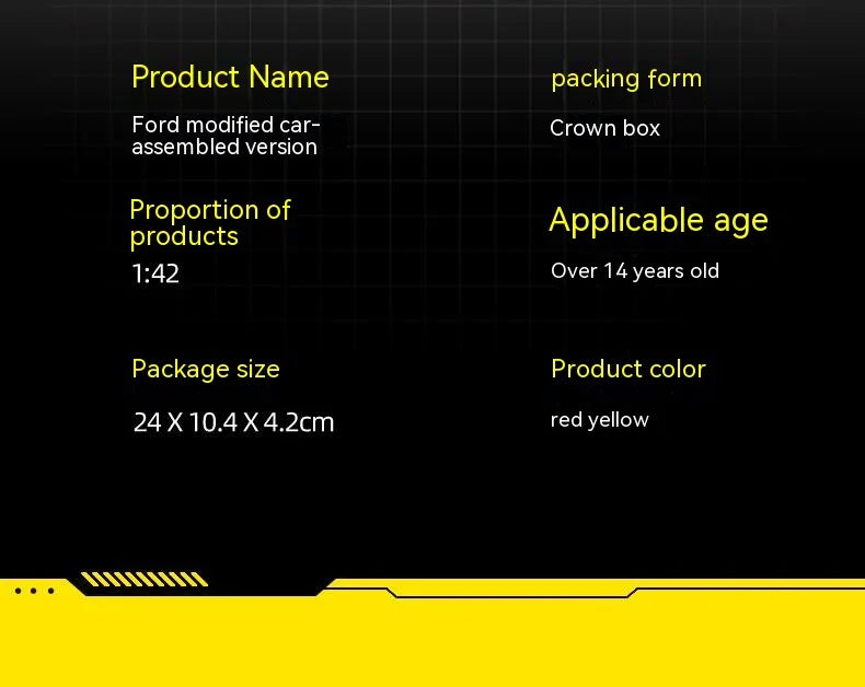 CCA DIY Customizable 1:43 Scale Ford Mustang Alloy Car Model Kit - Unique Racing Car Collectible for Hobbyists & Enthusiasts