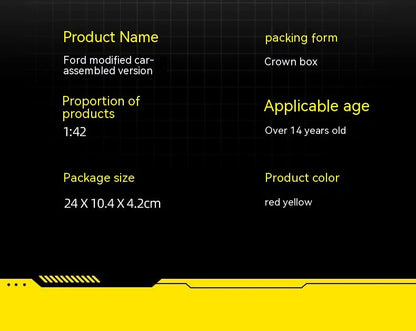 CCA DIY Customizable 1:43 Scale Ford Mustang Alloy Car Model Kit - Unique Racing Car Collectible for Hobbyists & Enthusiasts