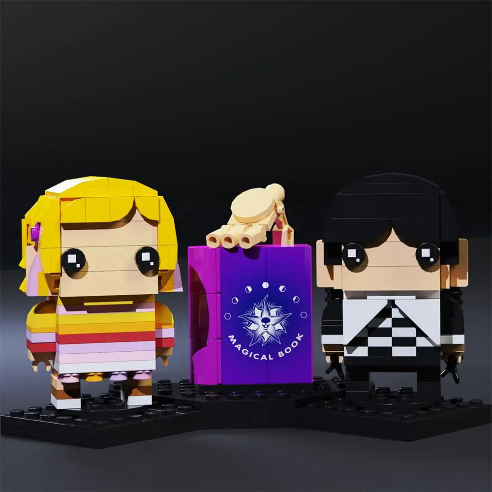 Famous TV Characters Building Blocks Toys, Wednesday and Enid Wolf Girl Model Set, Birthday Gifts for Children, 375 Pieces
