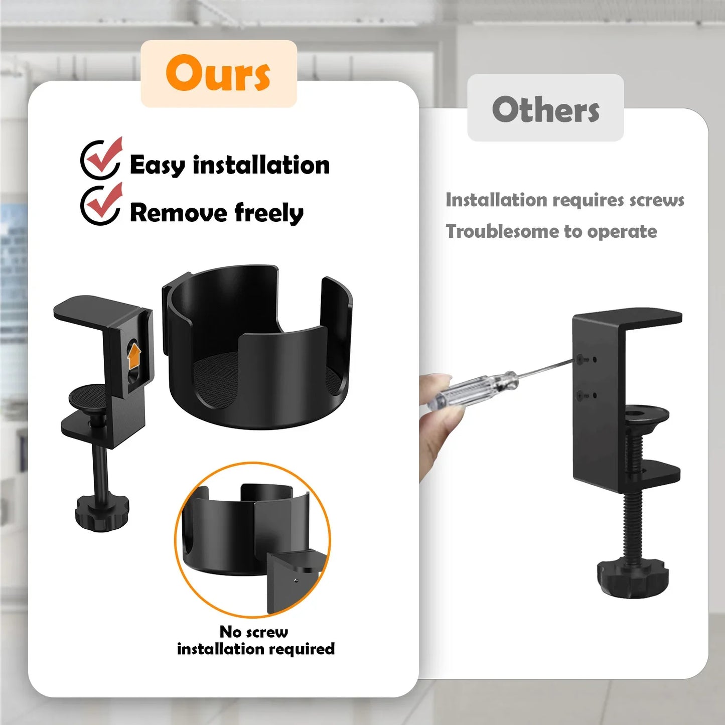 Earphone holder no punching cup holder desktop storage hook holder 360 degree rotating clothes backpack game controller holder