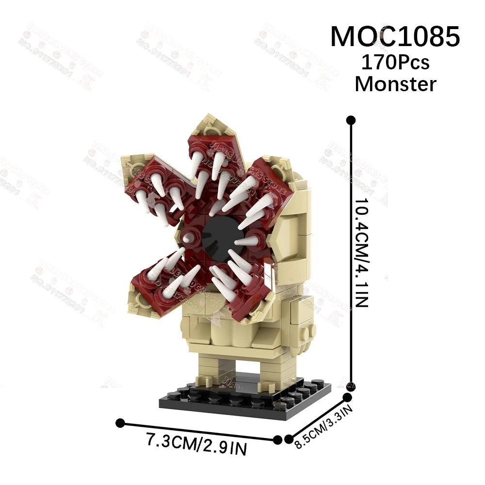 Movie Series Characters MOC Building Blocks DIY Horror Monster Demogorgon Dark Lord Wednesday Addams Models Bricks Assembly Toys