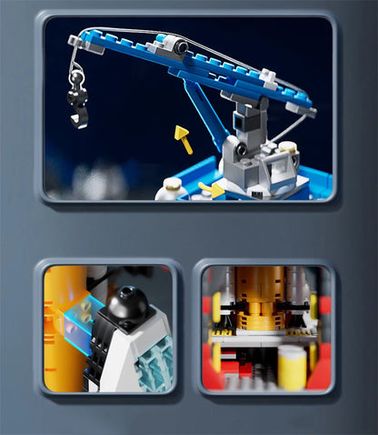 107 Piece DIY Building Blocks Space Rocket Craft Launch Center Base Puzzle Model Assembling Bricks Small Set Education Boys Toy