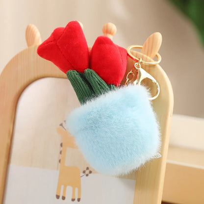 Cartoon Cute Hot Sale Cake Plush Doll Pendant Succulent Flower Tulip Plant Potted Plush Toy Home Decoration Gift For Children