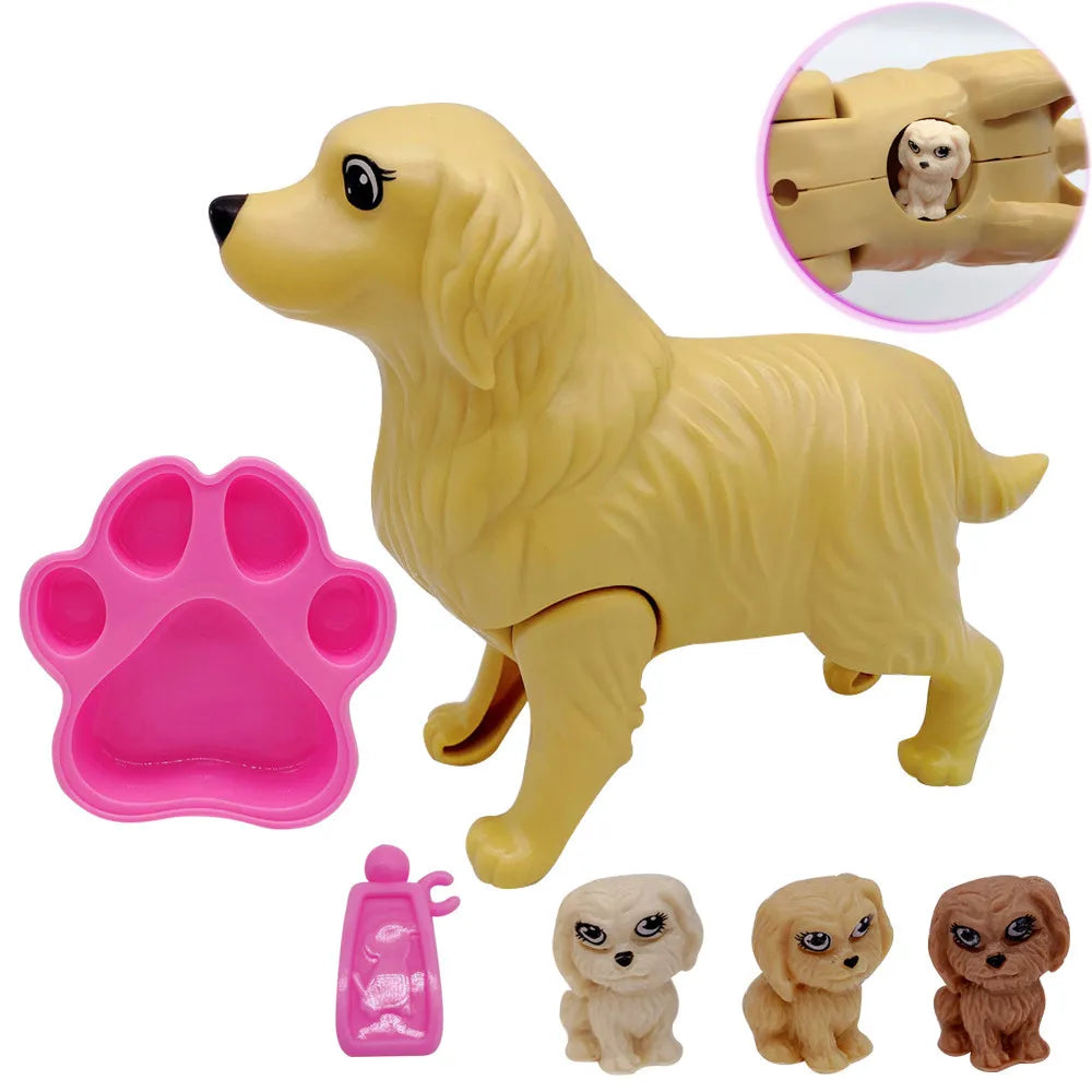 New DIY 30cm Princess Doll and Will Give Birth to Small Dogs Big Dog Toy for Children Playing Games Girl's Birthday Gift