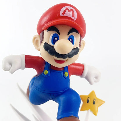 Super Mario Figure Toys Running Mario Cartoon Cute PVC Action Collection Figurine Statue Model Collection Desk Doll Toy Gifts
