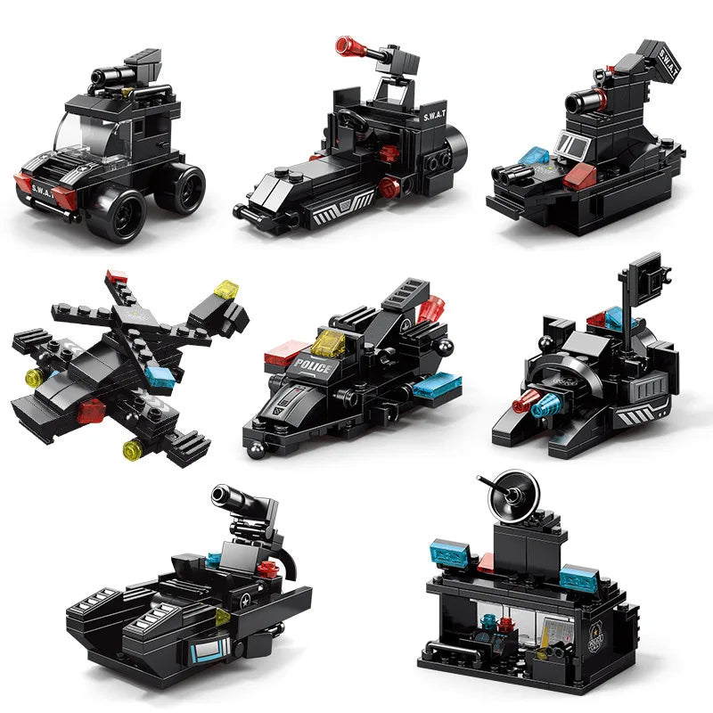 Compatible with Lego 585Pcs City Police Station SWAT Truck Car Building Blocks DIY Toys for Boys Kids Gifts