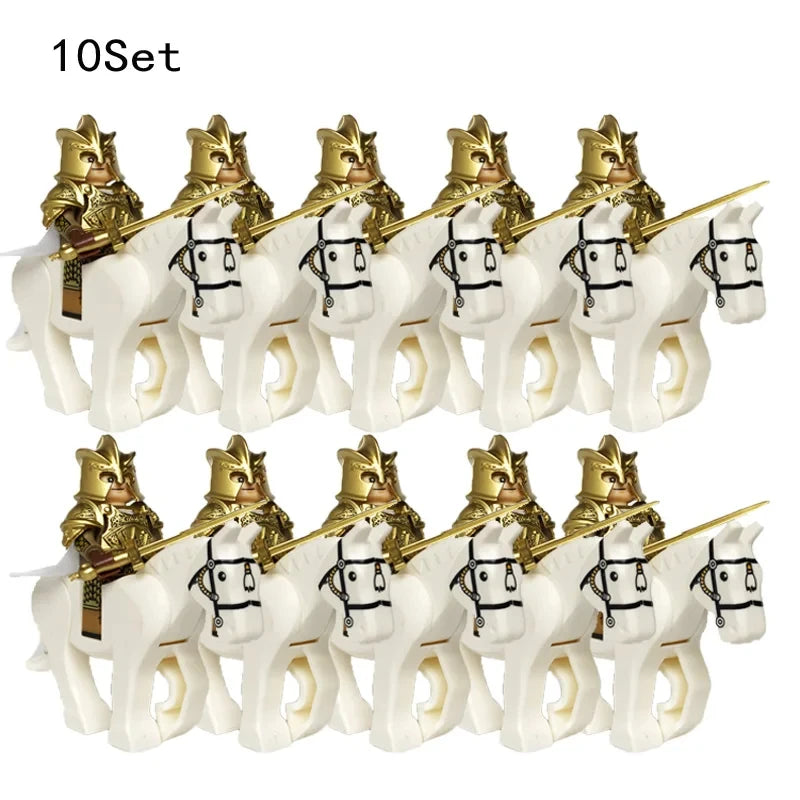 new 10sets Knights Dark Sauron Battle Five Armies with Sword Rohan with horse blocks kids toy