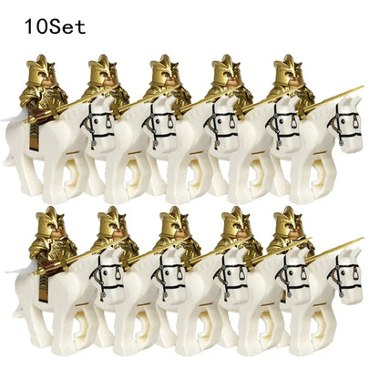 new 10sets Knights Dark Sauron Battle Five Armies with Sword Rohan with horse blocks kids toy