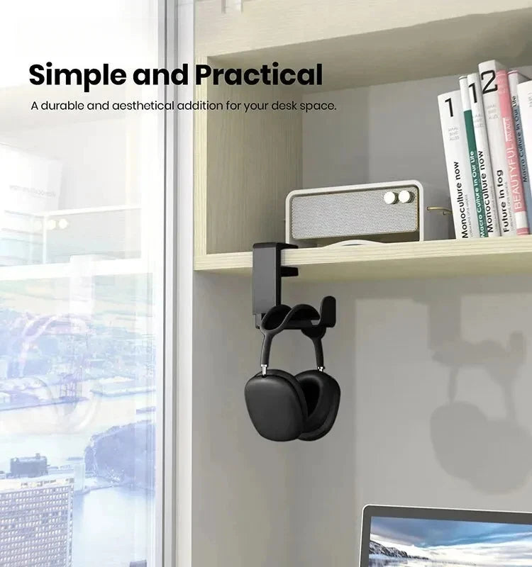 Earphone holder no punching cup holder desktop storage hook holder 360 degree rotating clothes backpack game controller holder