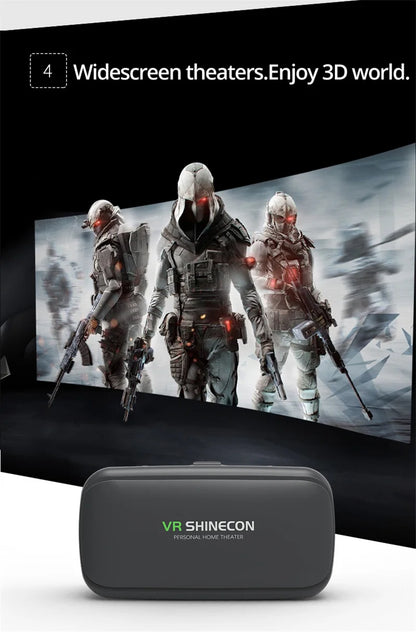 Shinecon VR Glasses 3D Virtual Reality Headset Devices Viar Helmet Goggle Lenses Smart For Phone Cell Smartphone Game Mobile Set