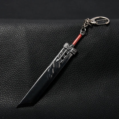 Game Final Fantasy 7 Keychain Cloud Strife Buster Metal Weapon Pendant Key Chain For Cosplay Props Unisex Pendant Jewelry Gift