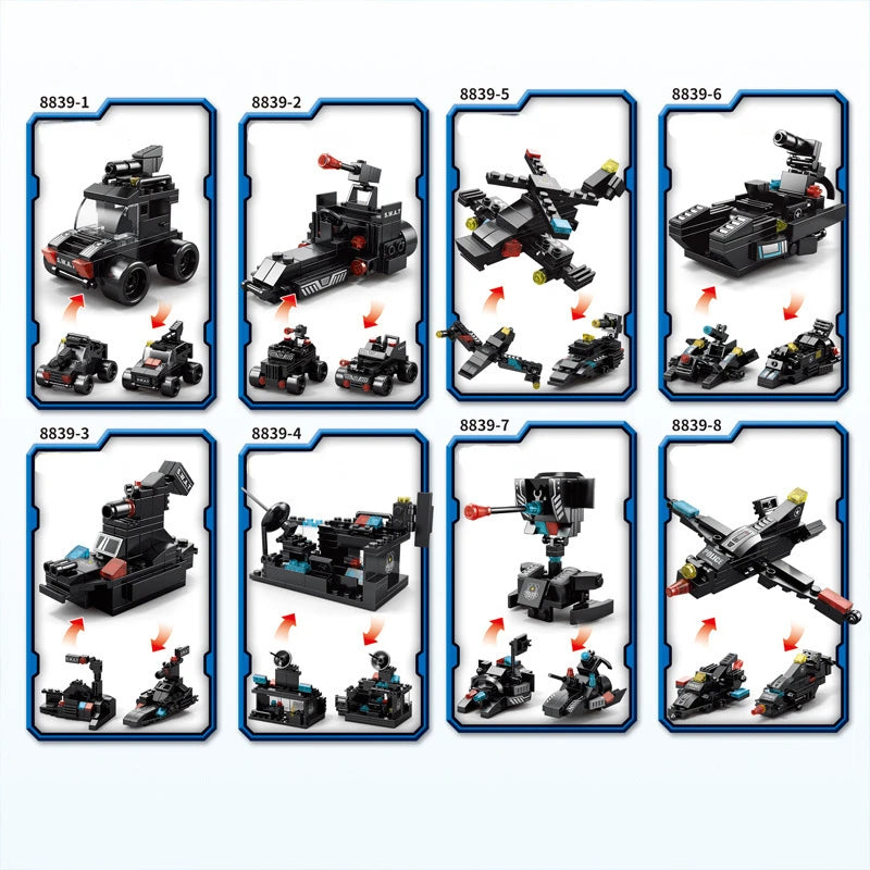 Compatible with Lego 585Pcs City Police Station SWAT Truck Car Building Blocks DIY Toys for Boys Kids Gifts