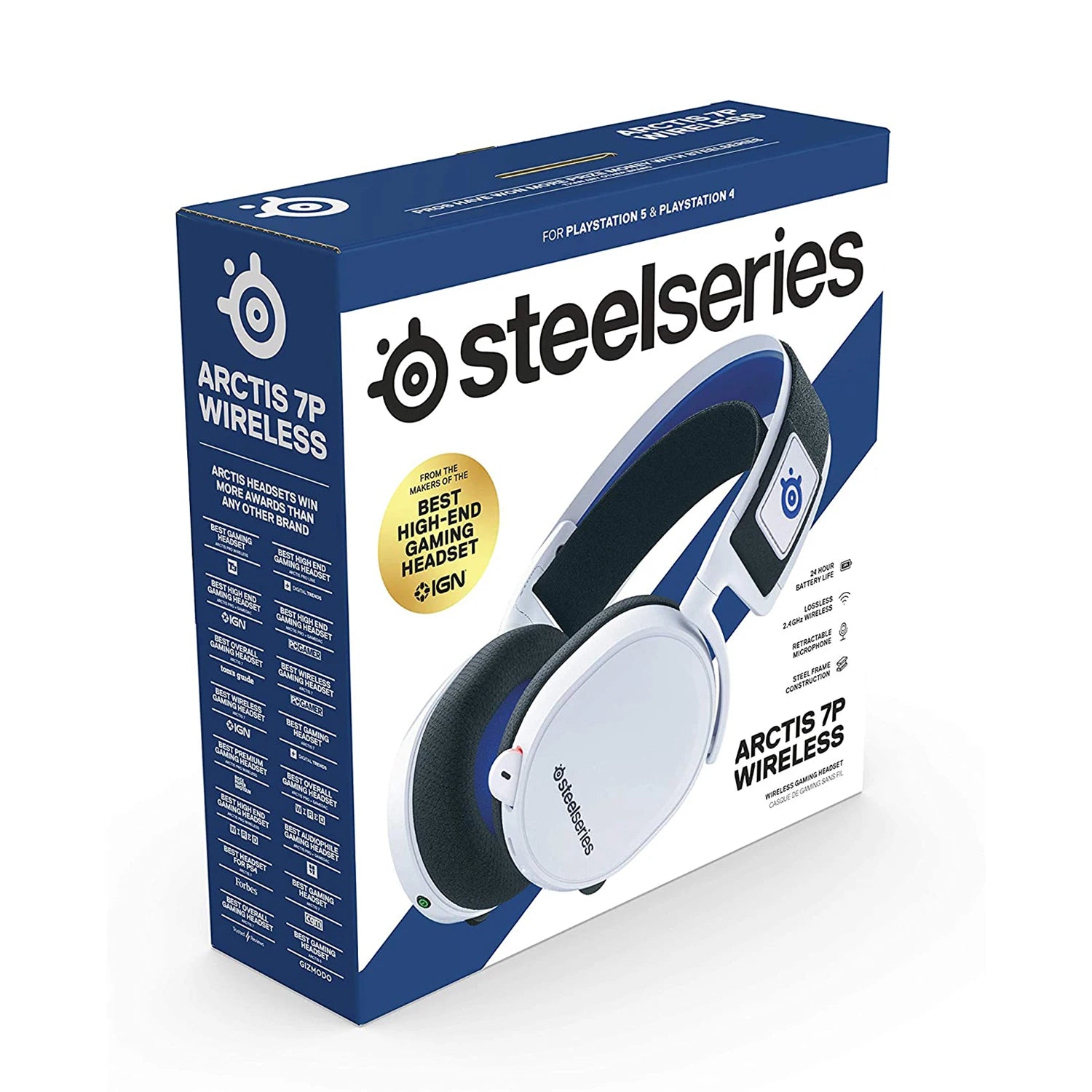Fone de ouvido para jogos sem fio SteelSeries Arctis 7P com fone de ouvido DTS: X 7.1 Surround
