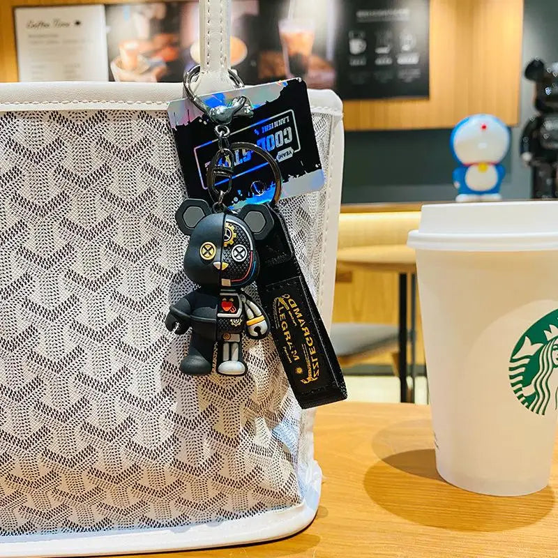 Cartoon Simple Mechanical Bear Cute Niche Doll Keychain Chain Bag Personalized Small Pendant Accessory Keychain Decorative Gifts