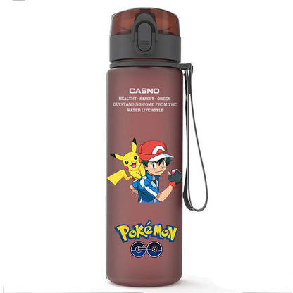 pokemon Water Bottle Large Capacity Portable Plastic Cartoon  Children fashion Kettle Adult Outdoor Sports Water Cup Gift