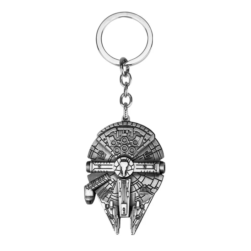 Disney Star Wars Spaceship R2-D2 Keychain The Mandalorian Movie Character Cartoon Animation Pendant Metal Accessories