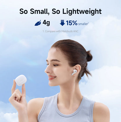 QCY Melobuds N50 ANC Bluetooth 5.4 Wireless Earphones Active Noise Cancellation 6 Mics Clear Call Earbuds Multipoint Connection