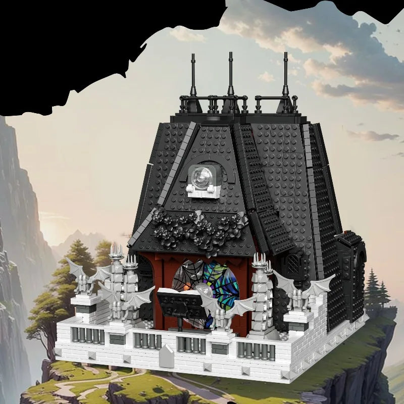 2419pcs Wednesday Addams Building blocks Set Creative Movie Game Black House Modular Buildings Bricks Toys for Kids Adults Gifts
