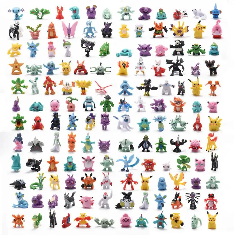 12PCS/set Pokemon Toys Elf 2-3cm Anime Action 7Cm Pokeball Figures Toy Model Pikachu Dolls Children Christmas Gift